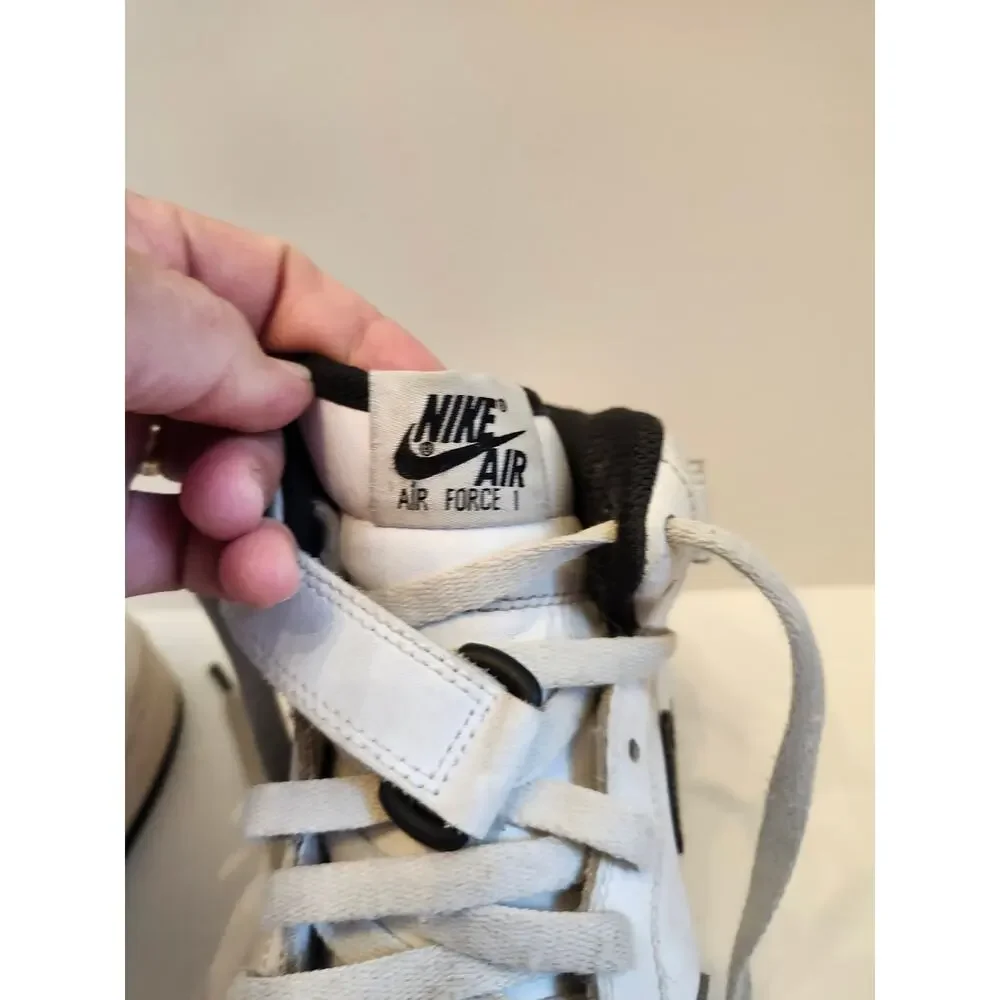 Nike Air Force 1 Mid‎ LE GS Youth Size 6.5 White Black Sneakers DH2933-103